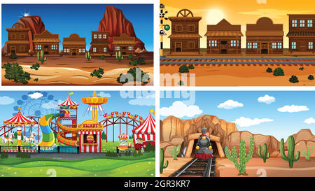 Szenenbilder in Naturumgebung Stock Vektor