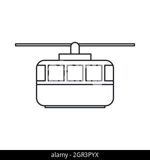 Standseilbahn Symbol, outline Style Stock Vektor