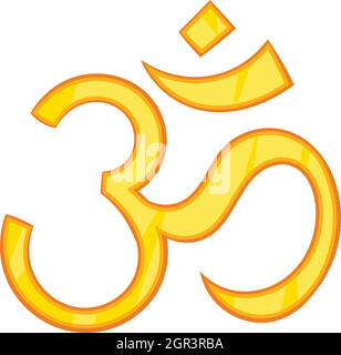 Hinduistischen Om Symbol Symbol, Cartoon-Stil Stock Vektor