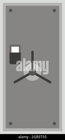 Stahl sichere Tür Symbol, flacher Stil Stock Vektor