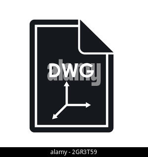 DWG Dateisymbol, einfachen Stil Stock Vektor