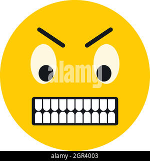 Gereizte Smiley-Symbol, flachen Stil Stock Vektor