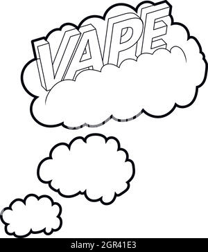 Vape wolken Symbol, outline Style Stock Vektor