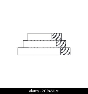 Holz Bretter Symbol, outline Style Stock Vektor