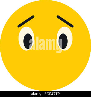 Nachdenklich Smiley-Symbol, flachen Stil Stock Vektor