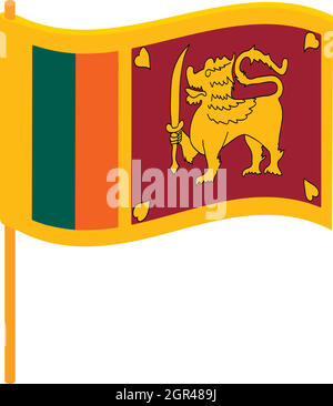 Flagge von Sri Lanka Symbol, Cartoon Stil Stock Vektor