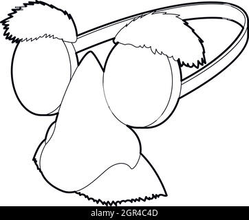 Clown Gesichtssymbol, Umriss-Stil Stock Vektor