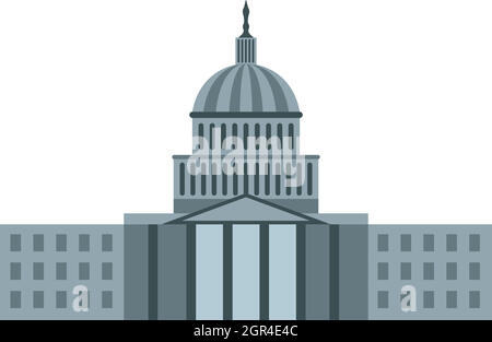 United States Capitol Symbol, flachen Stil Stock Vektor