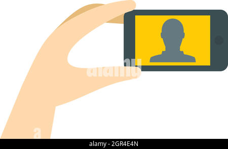 Mann unter Selfie Foto auf Smartphone-Symbol Stock Vektor