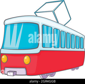 Straßenbahn-Symbol im Comic-Stil Stock Vektor