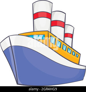 Schiff-Symbol im Cartoon-Stil Stock Vektor