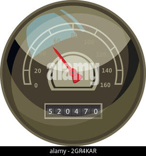 Tachometer mit rotem Pfeil für das auto Symbol Stock Vektor