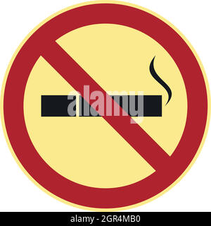 Kein Rauchen Zeichen Symbol, flachen Stil Stock Vektor
