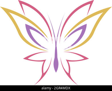 Schmetterling Symbol Logo Design Konzept Vorlage Illustration Stock Vektor