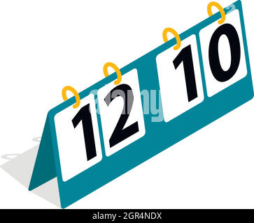 Tennis-Score Board Symbol, isometrischen 3d Stil Stock Vektor