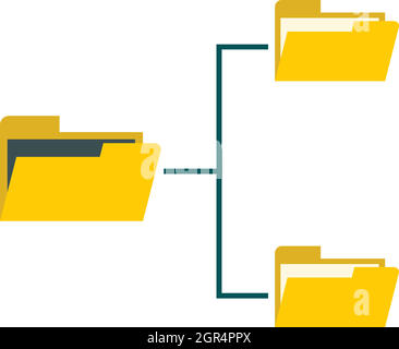 Dateisystem auf Computer-Symbol, flachen Stil Stock Vektor