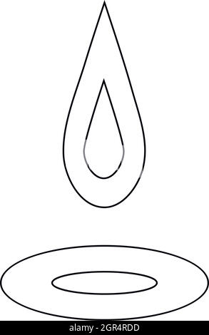 Wasser Tropfen und spill Symbol, Stil zu skizzieren Stock Vektor