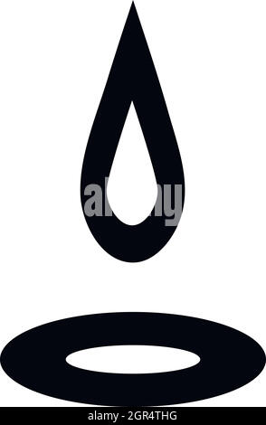 Water Drop Symbol, einfachen Stil Stock Vektor