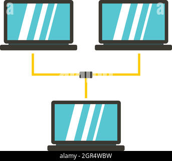 LAN-Symbol, flachen Stil Stock Vektor