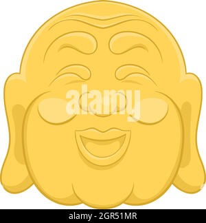 Budha Kopf Symbol, Cartoon-Stil Stock Vektor