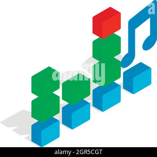 Equalizer Skala Symbol, isometrische 3D-Stil Stock Vektor