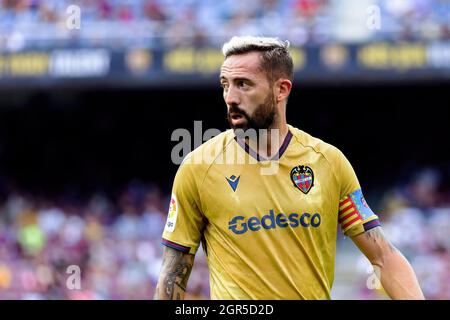 BARCELONA - SEP 26: Jose Luis Morales in Aktion während des La Liga-Spiels zwischen dem FC Barcelona und Levante im Camp Nou Stadium am 26. September 202 Stockfoto