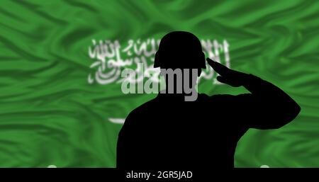 Saudi-Arabien Flagge, Militär und Justiz Konzept Stockfoto