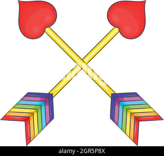 Zwei Pfeile LGBT-Symbol, Cartoon-Stil Stock Vektor