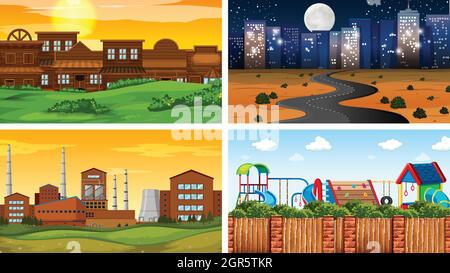 Szenenbilder in Naturumgebung Stock Vektor