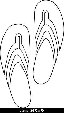 Strand Hausschuhe Symbol, outline Style Stock Vektor