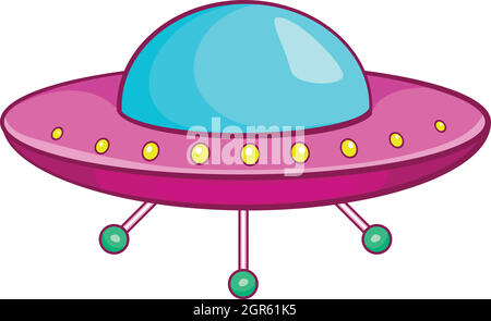 UFO-Symbol, Cartoon-Stil Stock Vektor