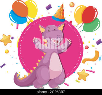 Ein Drachen auf Party-Vorlage Stock Vektor