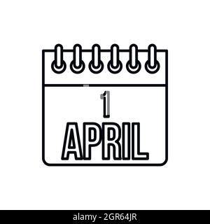 April 1, April Fools Day Kalender-Symbol Stock Vektor