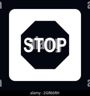 Stop-Schild-Symbol, einfachen Stil Stock Vektor