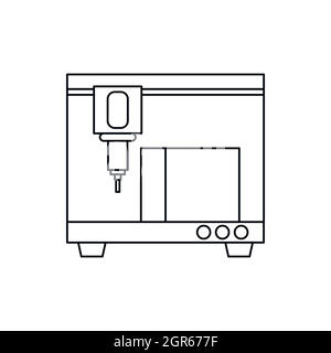 3D Drucker-Symbol, Umriss-Stil Stock Vektor