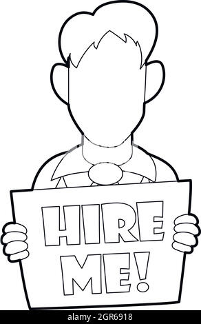 Unternehmer halten Schild mit mir Symbol Stock Vektor