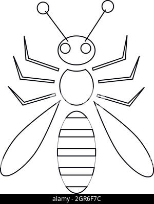 Honey Bee Symbol, outline Style Stock Vektor