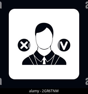 Geschäftsmann und Häkchen-Symbol, einfachen Stil Stock Vektor