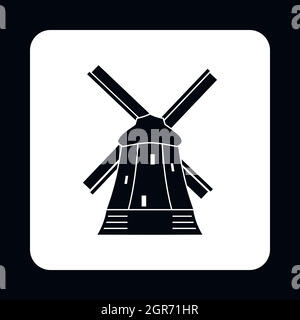 Windmühle-Symbol im einfachen Stil Stock Vektor