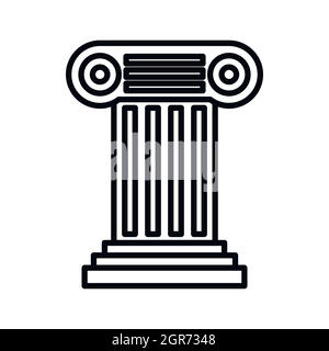 Alten ionischen Säule Symbol, Umriss-Stil Stock Vektor