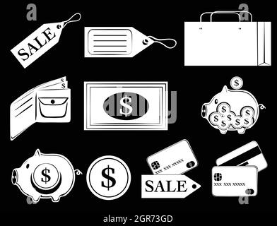 Geld-Symbole Stock Vektor