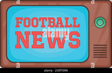 Fußball-News auf Retro-TV-Symbol, Cartoon-Stil Stock Vektor