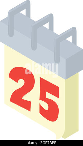 Kalender-25. Symbol, cartoon-Stil Stock Vektor