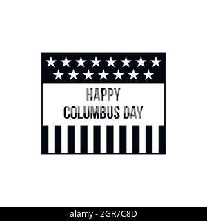 Glücklich Columbus Day Symbol, einfachen Stil Stock Vektor