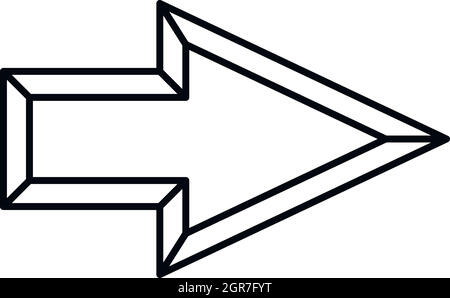 Pfeilsymbol in Umriss-Stil Stock Vektor