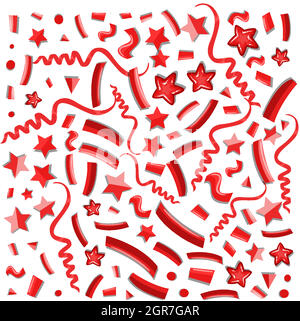 Nahtloses Hintergrunddesign mit Bändern und Sternen in roter Farbe Stock Vektor