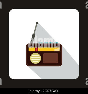 Radio-Werbe-Ikone, flachen Stil Stock Vektor