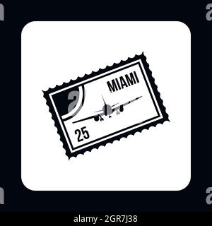 Flugticket Miami Symbol, einfachen Stil Stock Vektor