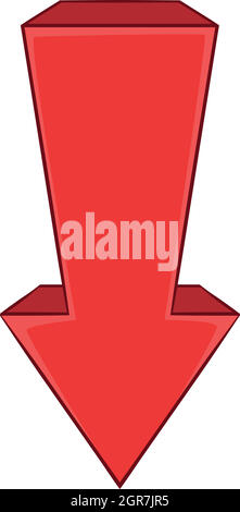 Roter Pfeil-Symbol im Cartoon-Stil Stock Vektor