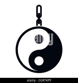 Zeichen Yin Yang Symbol, einfachen Stil Stock Vektor